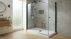 An asymmetric offset quadrant shower tray vs quadrant tray fitted into a tight corner alcove