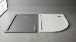 Symmetrical design comparison of an offset quadrant shower tray vs quadrant tray