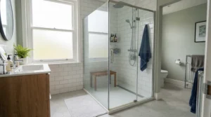 A durable shower tray under £150 installed in a busy suburban family bathroom