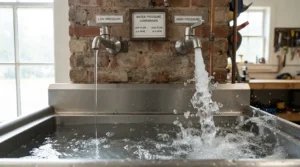 Comparison chart highlighting the improved flow rate of a 9.5kW electric shower.