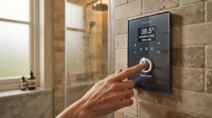 Using the eco setting on a reliable 8.5kW electric shower for daily water saving